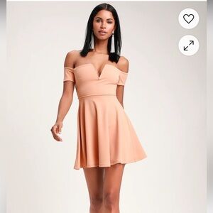 NWT- Lulus - off the shoulder skater dress- size small